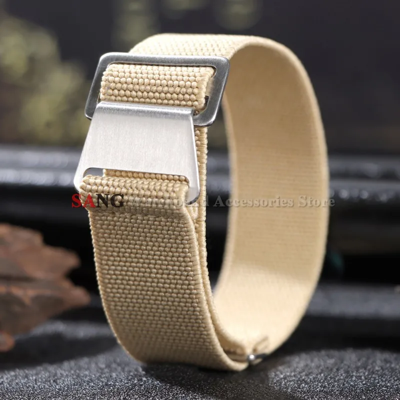 Elastic Nylon Braided Watch Band - Sporty Parachute Style Wristband