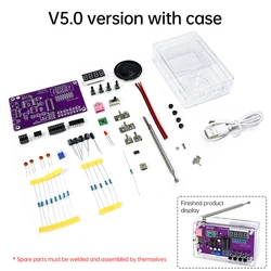 FM Radio Kit DIY Practice Electronic Parts Learning Set (With case)