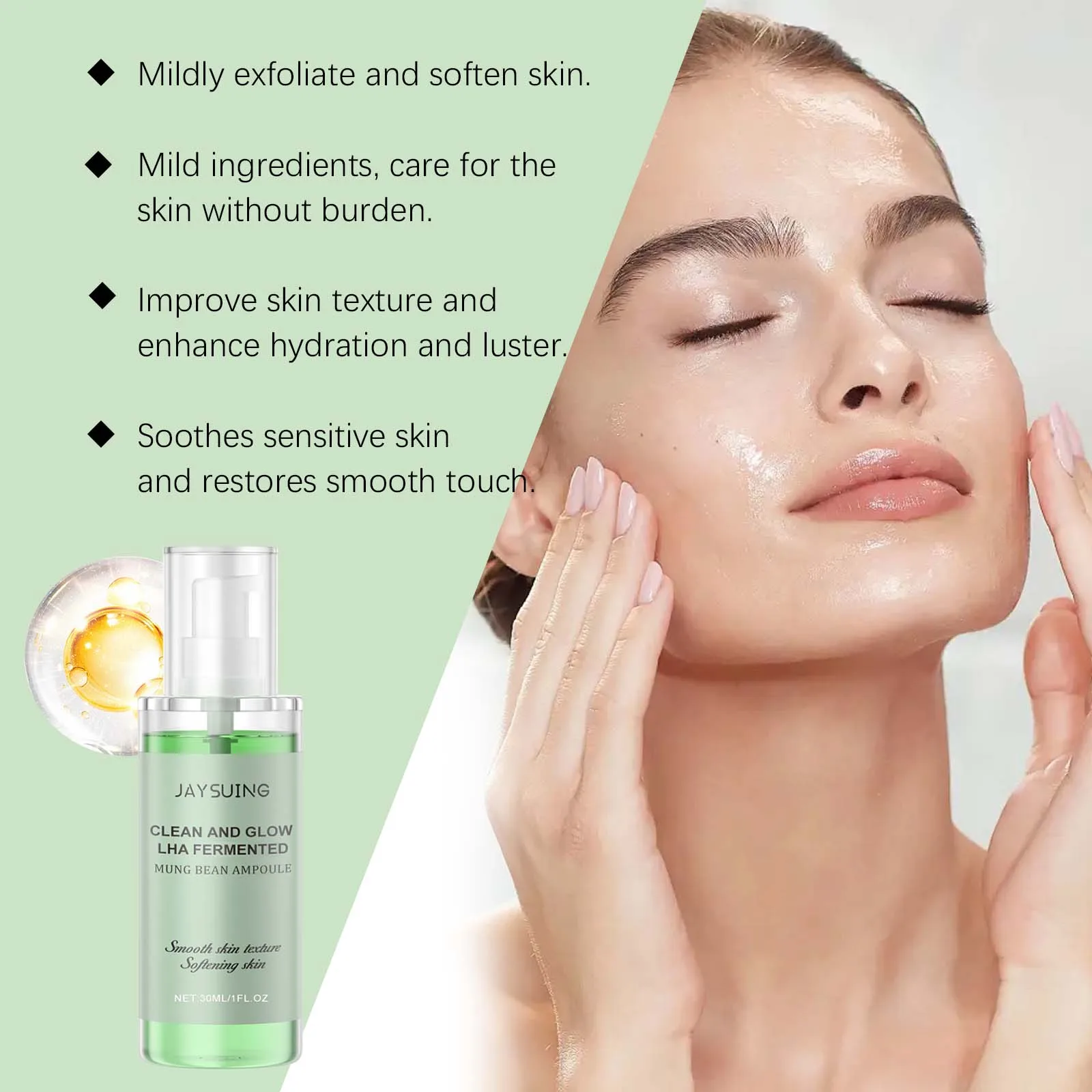 Soothing Face Essence for Sensitive Skin Mung Bean Soothing Dryness Moisturizing Repairing Smooth Soft Natural Serum Facial Care 4