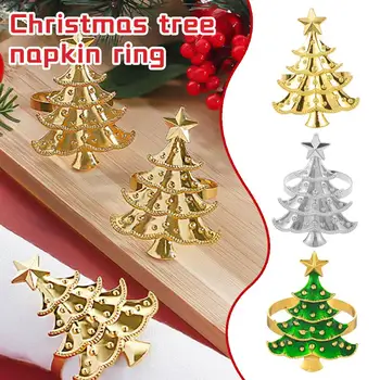 Christmas Tree Napkin Ring Set 4