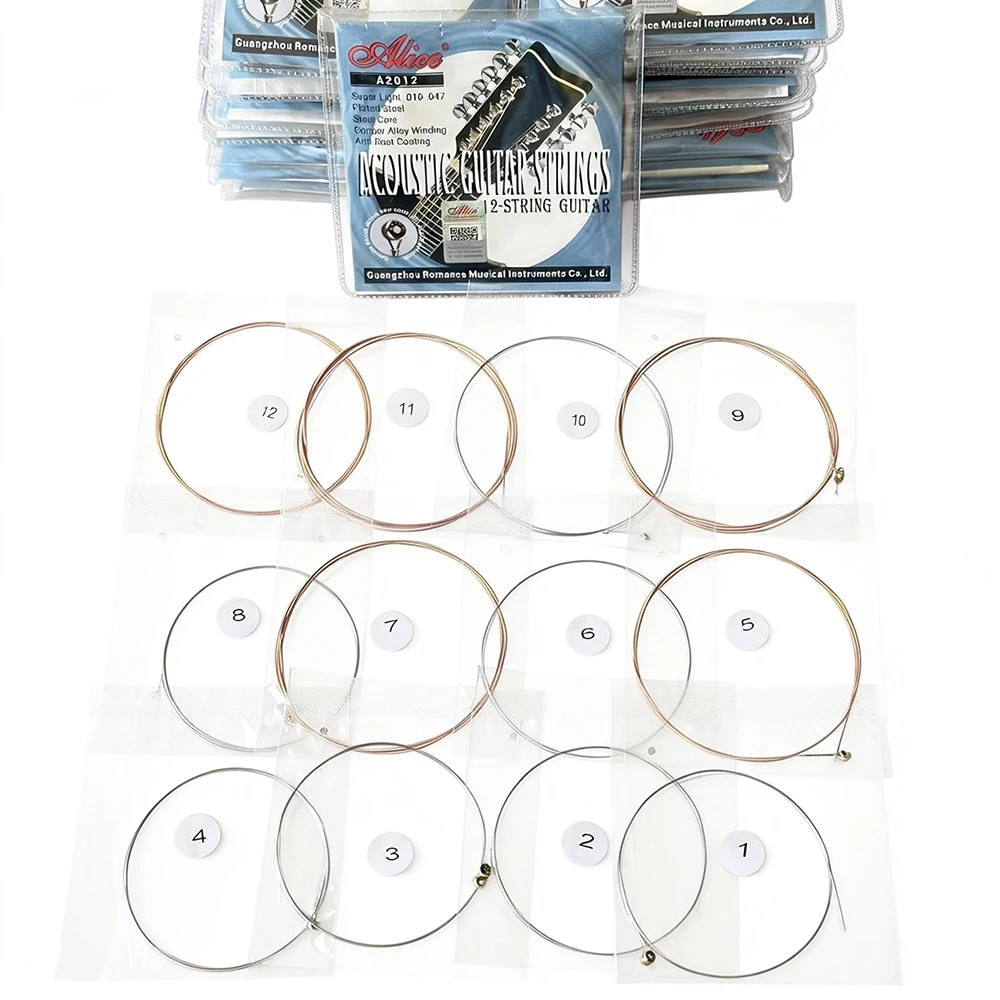 Super Light Acoustic Folk 12-String Guitar Strings with Anti-Rust Coating