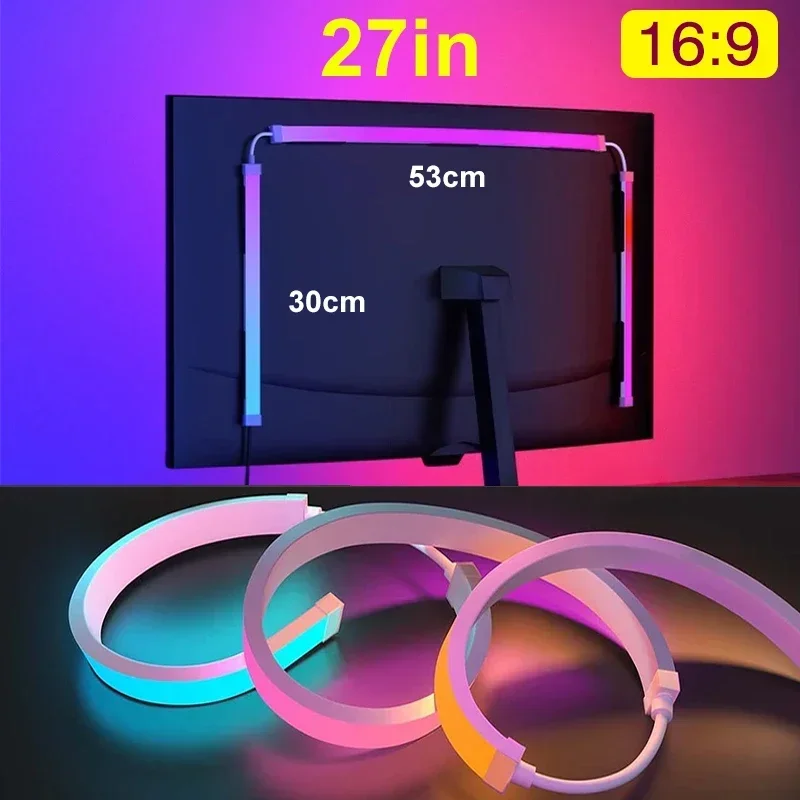 Smart Ambient PC Display Sync Computer Monitor Backlight LED Strip Light RGB Color DIY Game Holiday Atmosphere Decor Lamp
