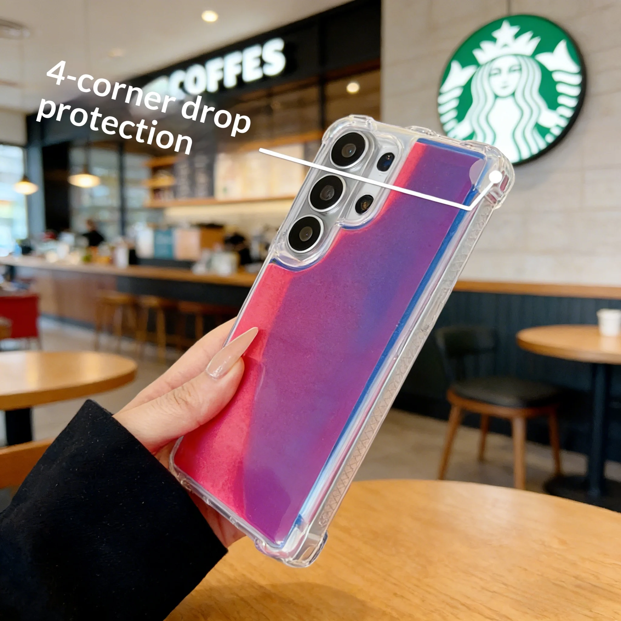 Creative Quicksand Luminous Phone Case with Airbag Protective Cover