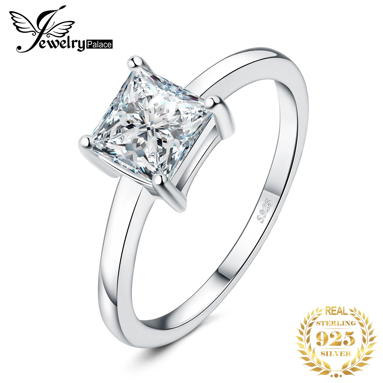 JewelryPalace 5A CZ Oval Solitaire Classic 925 Sterling Silver Wedding ...