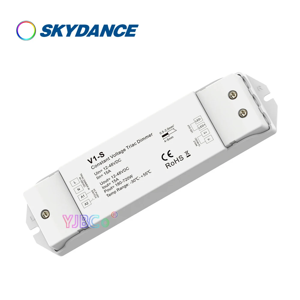 Skydance single color LED strip tape Constant Voltage AC Push-Dim Dimmer V1-S 12V 24V Triac dimming monochrome light Controller skydance single color led strip constant voltage ac push dim dimmer v1 s 110v 220v triac dimming monochrome light controller