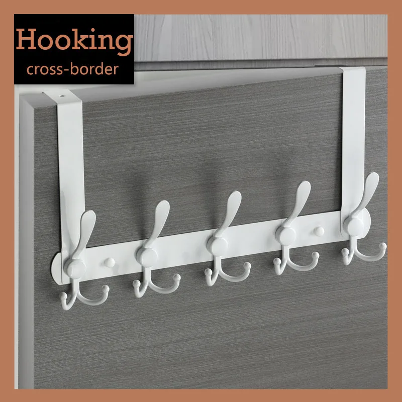 

Stainless steel non-perforated door, rear silent hook, black tongue hanger, coat hanger, hook, multi-functional metal row hook