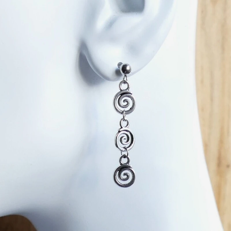 Boho Orecchini Rotondi A Spirale In Metallo Dorato | Cerchio Vortice Vintage Per Donna E Ragazza