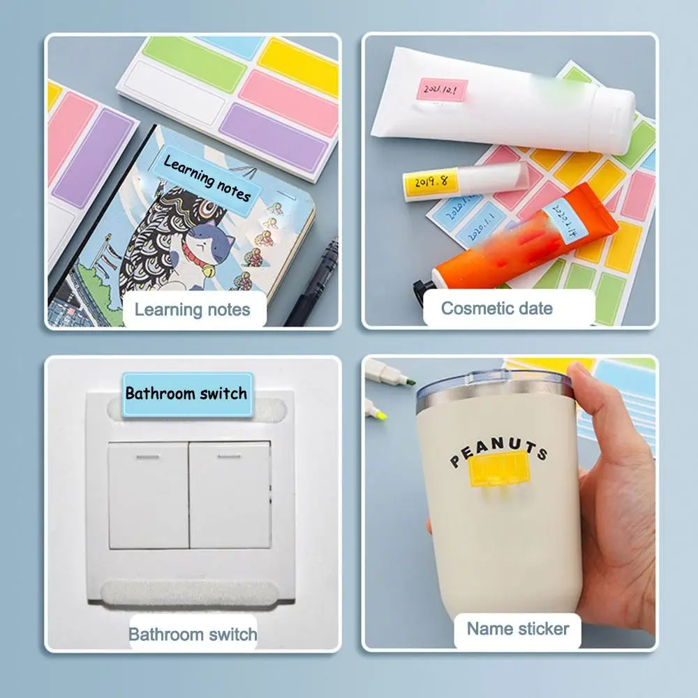 Waterproof Colorful Self Adhesive Assorted Stickers Removable Label Stickers Name Tag Bottle File Document School Supplies