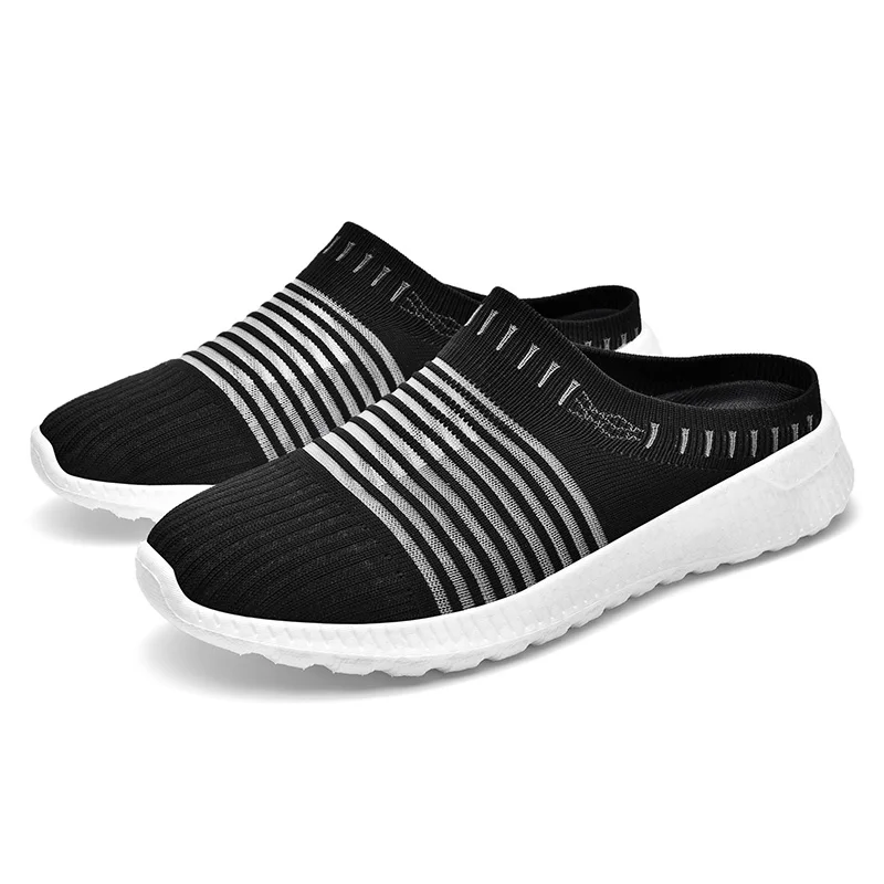 Men Women Unisex New Fashion Casual Cotton Fabric Mules Male Female Breathable Comfy Half Loafers Leisure Cloth Sandals