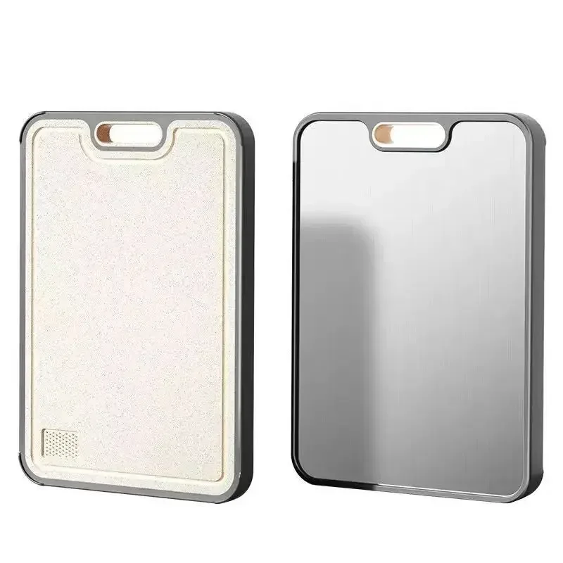 לוח חיתוך למטבח עם לוחות חיתוך דו צדדיים מטיטניום טהור באיכות מזון קשת חיטה PP קל לניקוי