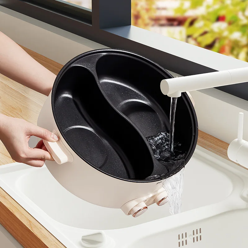 220V 2 Flavor Electric Hot Pot Non-stick Household Electric Cooking Pot Multi Cookers Hotpot  Electric Cooker 5L 5