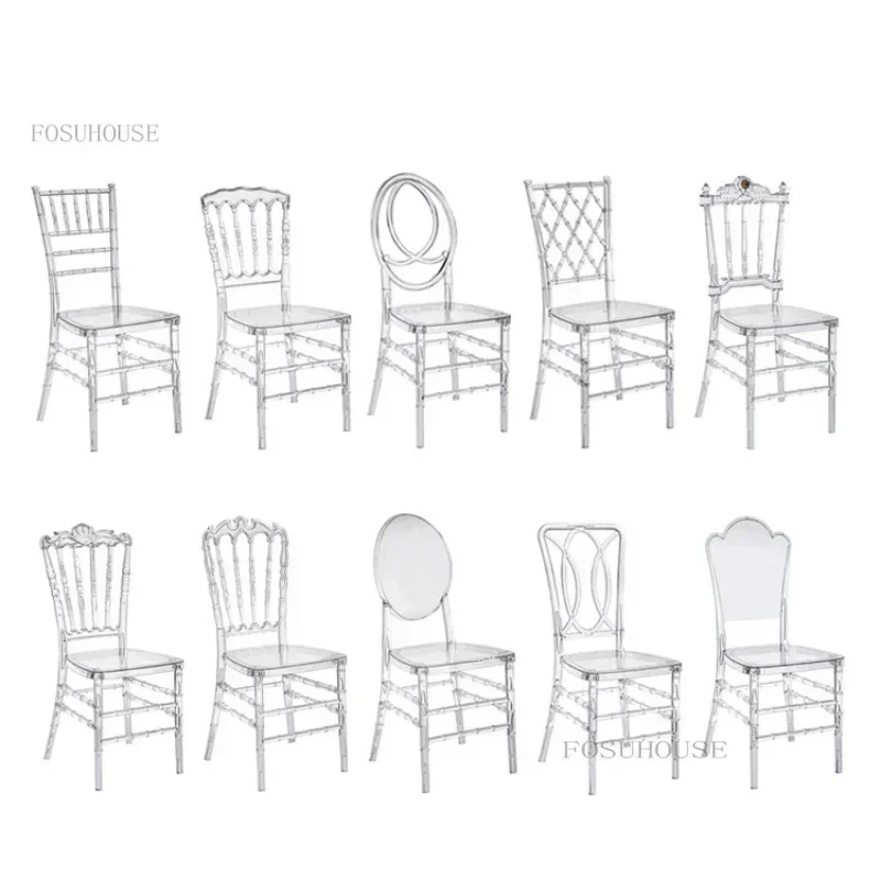 Dining Chair Hotel Crystal Chair Commercial Furniture Outdoor Wedding Banquet Lounge Chairs for Events N