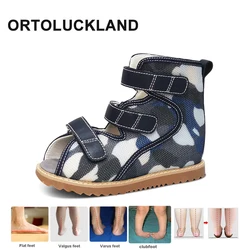 Ortoluckland Children Sandals Summer Girls 2024 Orthopedic Shoes Boys Toddler Reinforced Mesh Flat Footwear For Kids Size23 To38