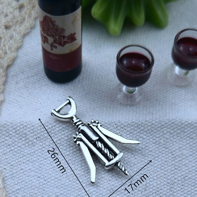 New 2pcs Dolls Accessories 1:12 Bottles Kitchen Bar Miniature Metal Wine Drink Bottle Opener Corkscrew Doll House Decoration 5