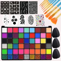 Kit de peinture corporelle et visage professionnelle 54 couleurs pour fêtes ﻿ Kit de peinture pour le visage à base d'eau, non toxique, palette de peinture pour adultes 1