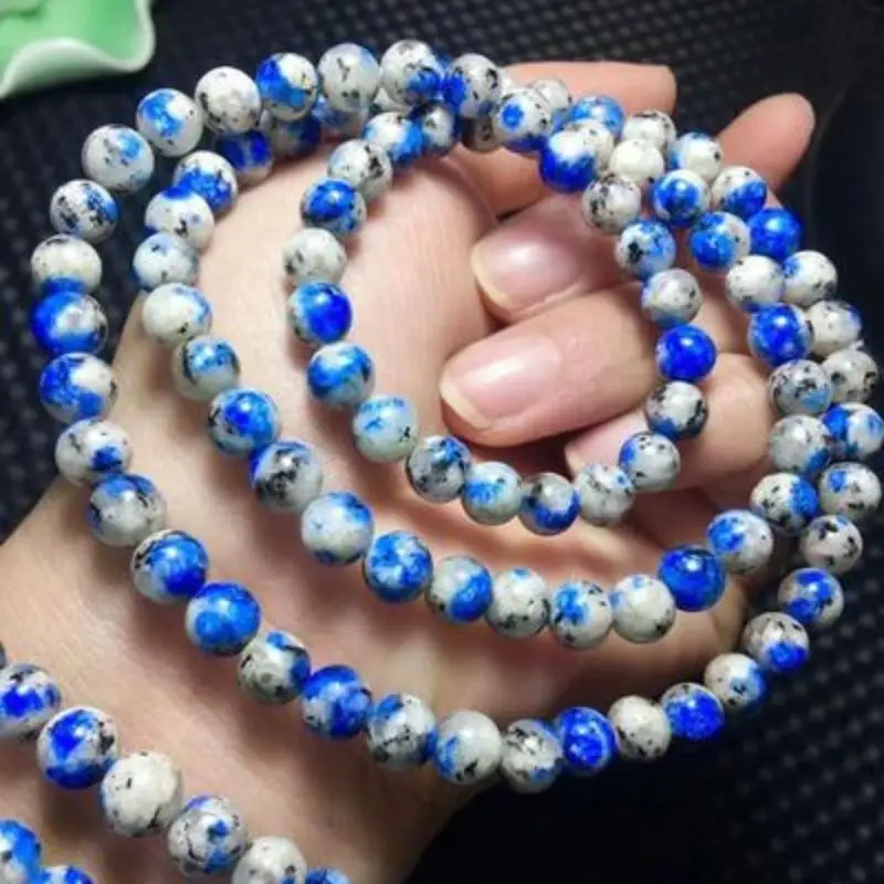 

K2 кварцит, нефритовый браслет, многокруговой браслет из гранита, трехкруговой синий энергетический камень