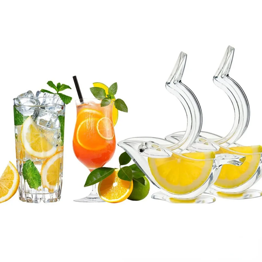 

Bird Lemon Wedge Squeezer Lemon Clip Manual Juice Anti Corrosion Hand Press Orange Juicer handheld Portable Acryl lime squeezer