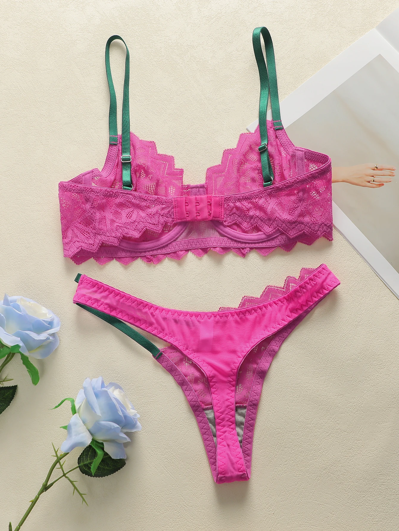 Sexy lingerie set voor dames met kant en push up bh_voghion.com