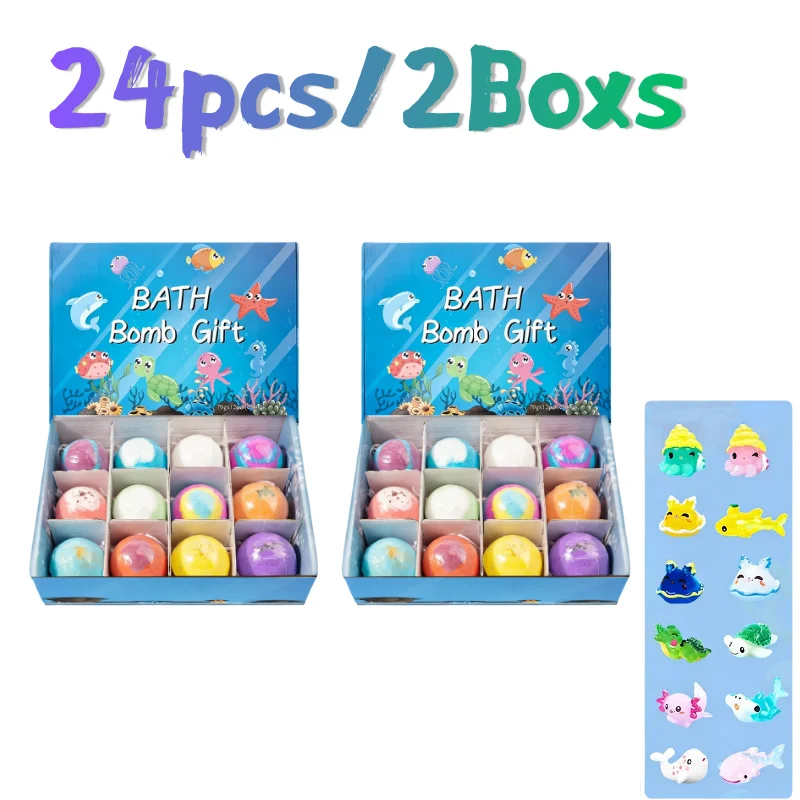 Children's Bath Bombs Gift Set with Hidden Toys - Safe Ocean Bubble Bath for Sensory Play and Bathtime Fun