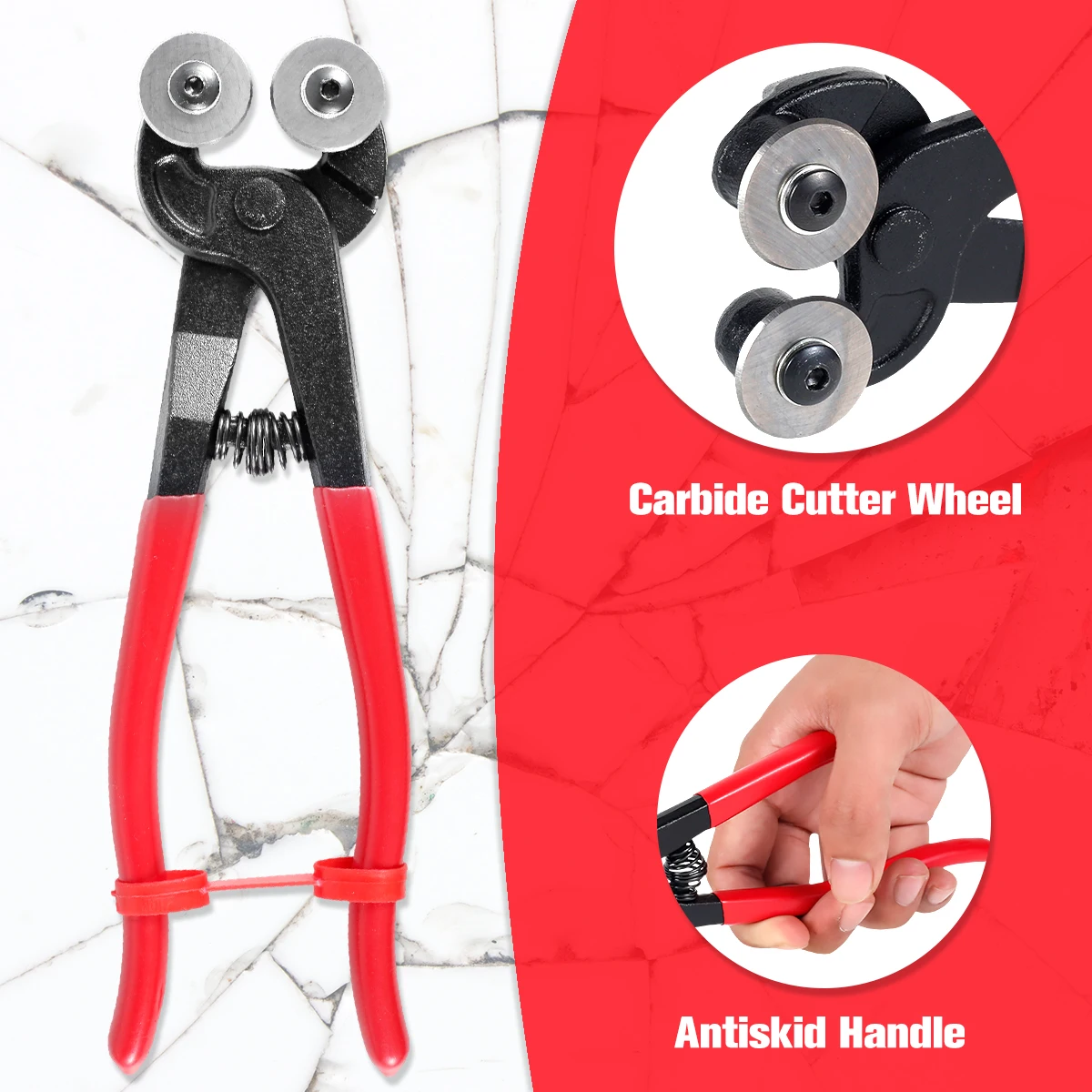 8 Inch Heavy-Duty Wheeled Glass Tile Nippers - Ceramic Tile Cutting