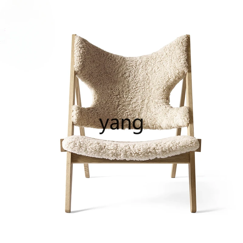 

LMM Nordic Solid Wood Fabric Single Seat Chair Japanese Simple Couch