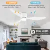 IRALAN 42 inch/52 inch Ceiling Fan with Light Remote Control, Modern Ceiling Fan for Bedroom, Living Room-Black/White/Wood 4