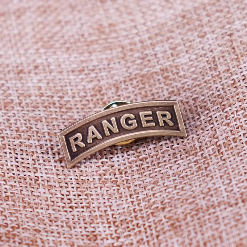 Ranger Metal Lapel Pin Antique Copper for Street Tooling Style Uniform Decorative