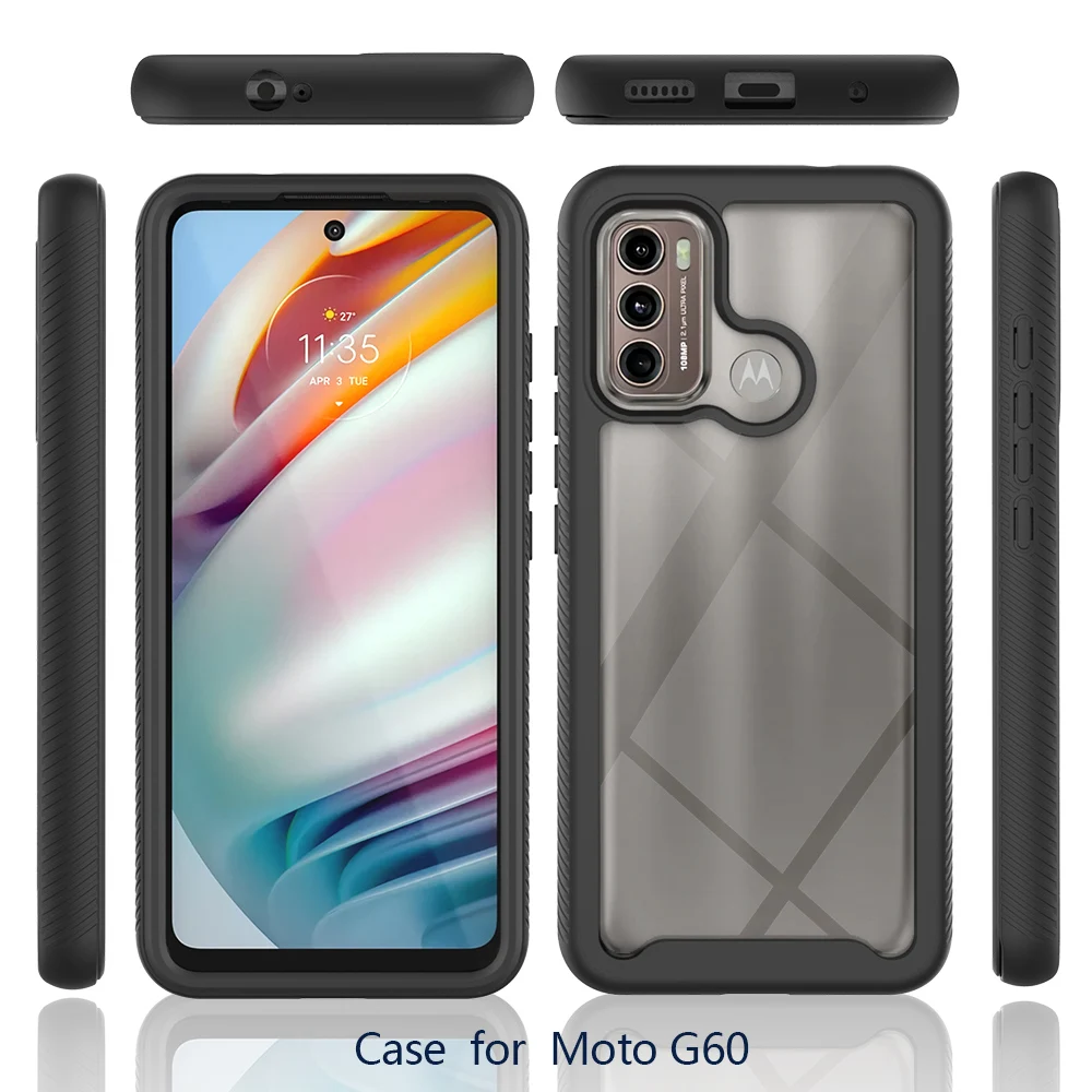 360 Full Body Transparent Screen Protector Case with Built-in Heavy Duty PET Cover