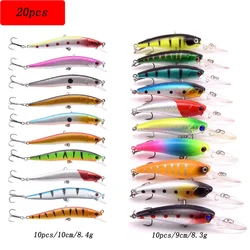 Enhanced Fishing Lure Set - Premium Hard Bait with Realistic Minnow Design (20pcs)