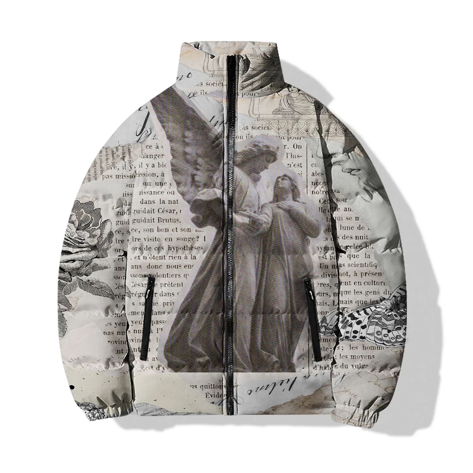 thumbnail image 1 of Chaquetas de moda para hombre, abrigos de invierno para hombre con estampado de esculturas personalizadas, ropa informal y versátil para hombre, parkas y abrigos, 1 of 5