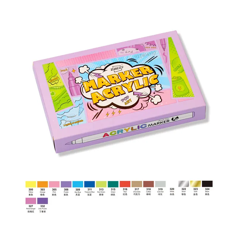 Vibrant Acrylic Paint Brush Pens for Artists - Perfect for Rock, Glass, Ceramic, Fabric, and DIY Crafts
