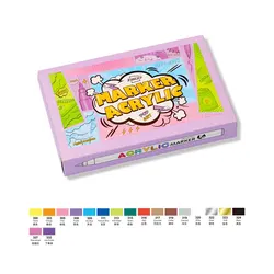 Vibrant Acrylic Paint Brush Pens for Artists - Perfect for Rock, Glass, Ceramic, Fabric, and DIY Crafts (18 Colors)