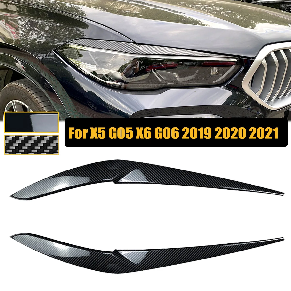 Eyebrow For BMW X5 G05 X6 G06 Front Headlight Eyelid Cover Headlamp Eye  Lids Trim Sticker 2019 2020 2021 2022 Car Accessories - AliExpress