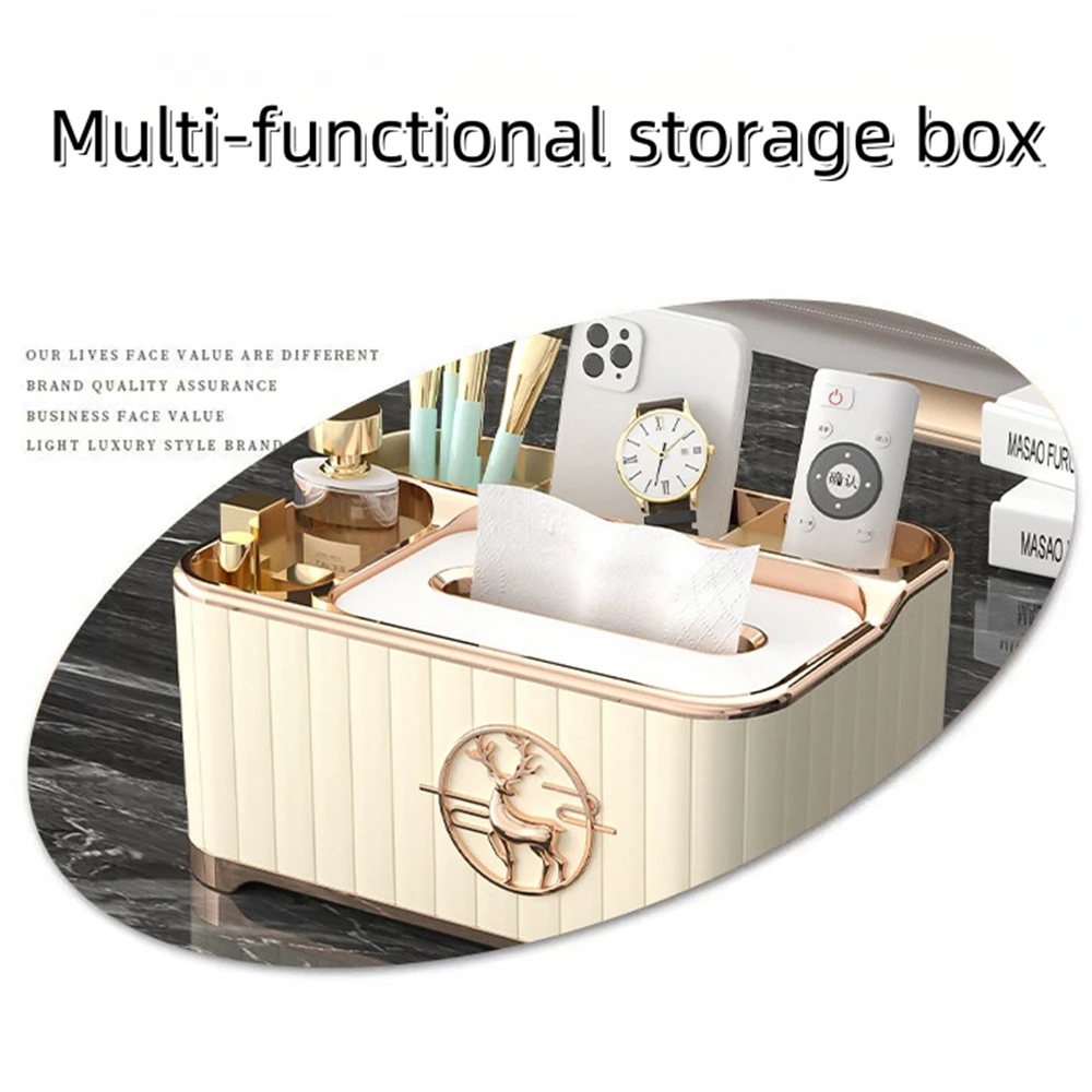 Home Desktop Tissue Box Multifunction Napkin Storage Boxes Living Room Remote Control Organizer Luxury Coffee Table Paper Holder 3