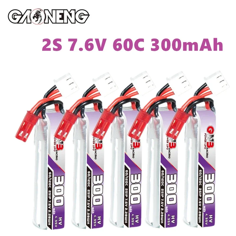 

RC FPV Drone Battery GNB 2S 7.6V 300mAh 60C Lipo Battery For RC Toys Crossing Aircraft Model UAV FPV Drone 7.6V Battery