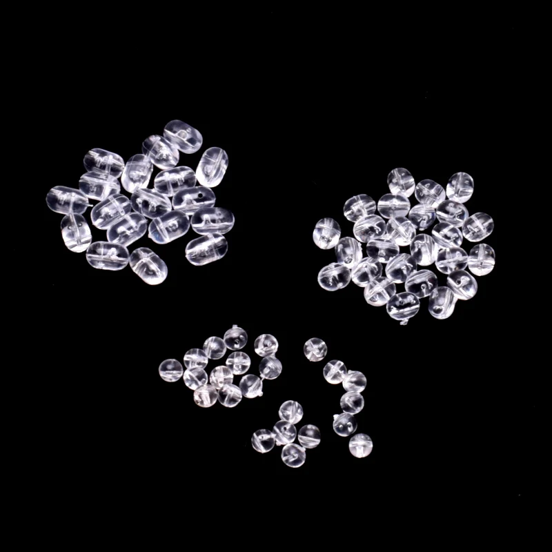 100 قطعة من حبة الصيد المتقاطعة من البلاستيك الشفاف لصيد الأسماك في المياه تشوهاى ملحقات الطعم