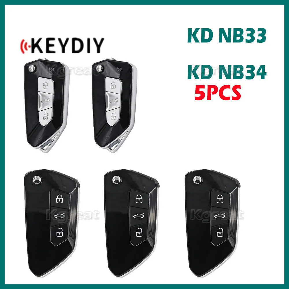 

5pcs KEYDIY KD NB33 NB34 3 Buttons Multifunctional Remote Key for VW Style KD900/KD-X2/KD-MAX MINI Key Programmer Remote Control