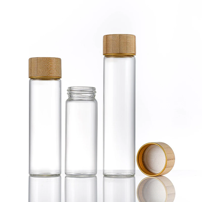 حاوية قهوة زجاجية بغطاء خشبي