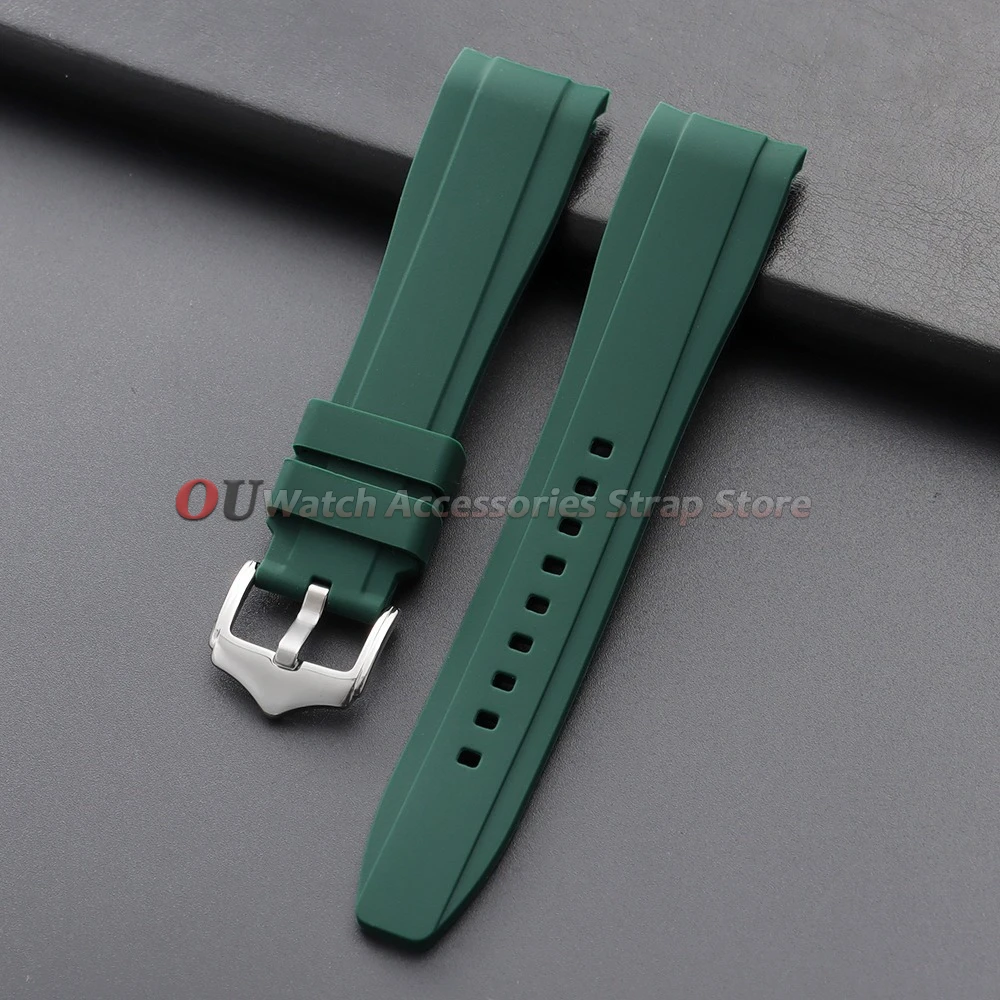 Universal Waterproof Silicone Sport Watch Band - Curved End Rubber Strap