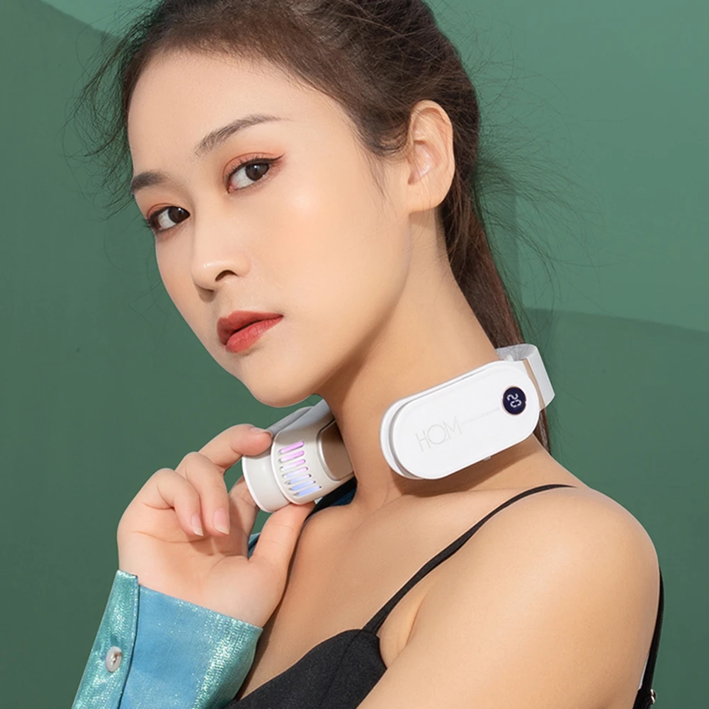 2 In 1 Cooler Fan Lightweight Hanging Neck Cooling Fan Rechargeable