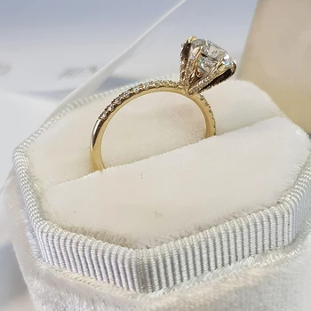 6.5mm Round Cut Moissanite Engagement Ring Classic 925 Sterling Silver Wedding Rings for Women Fine Jewelry Accessories 4