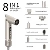 New 8 in 1 Folding Hair Dryer Multifunctional Hot Air Comb Negative ion Home Set Straight Hair Comb Hair Styling Tool 4