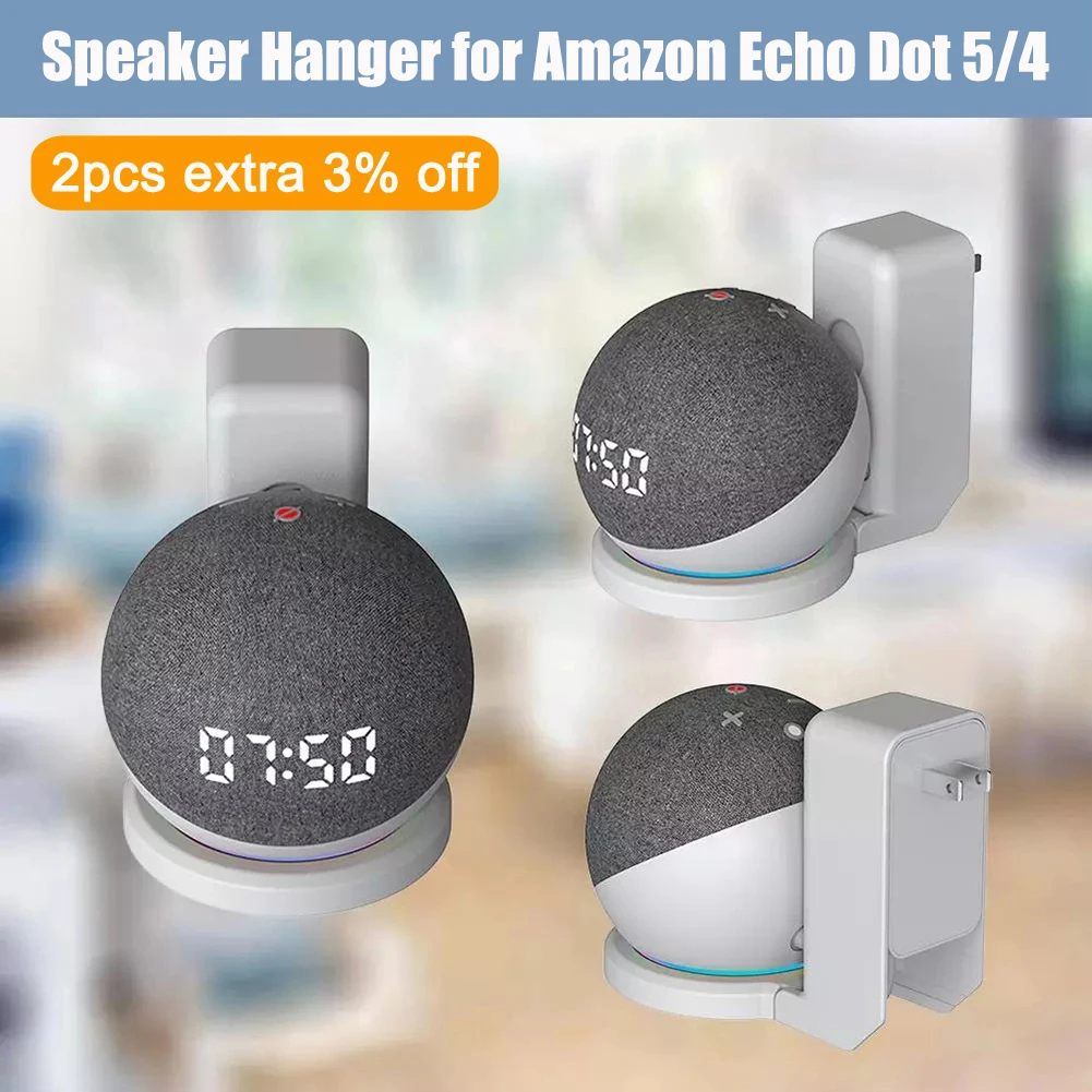 2 in 1 Support Echo Dot 4, Support Mural Echo Dot 4 pour Gestion de Câble