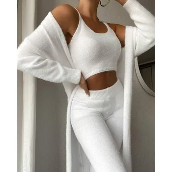 3-Piece Knitted Plush Autumn/Winter Set 1
