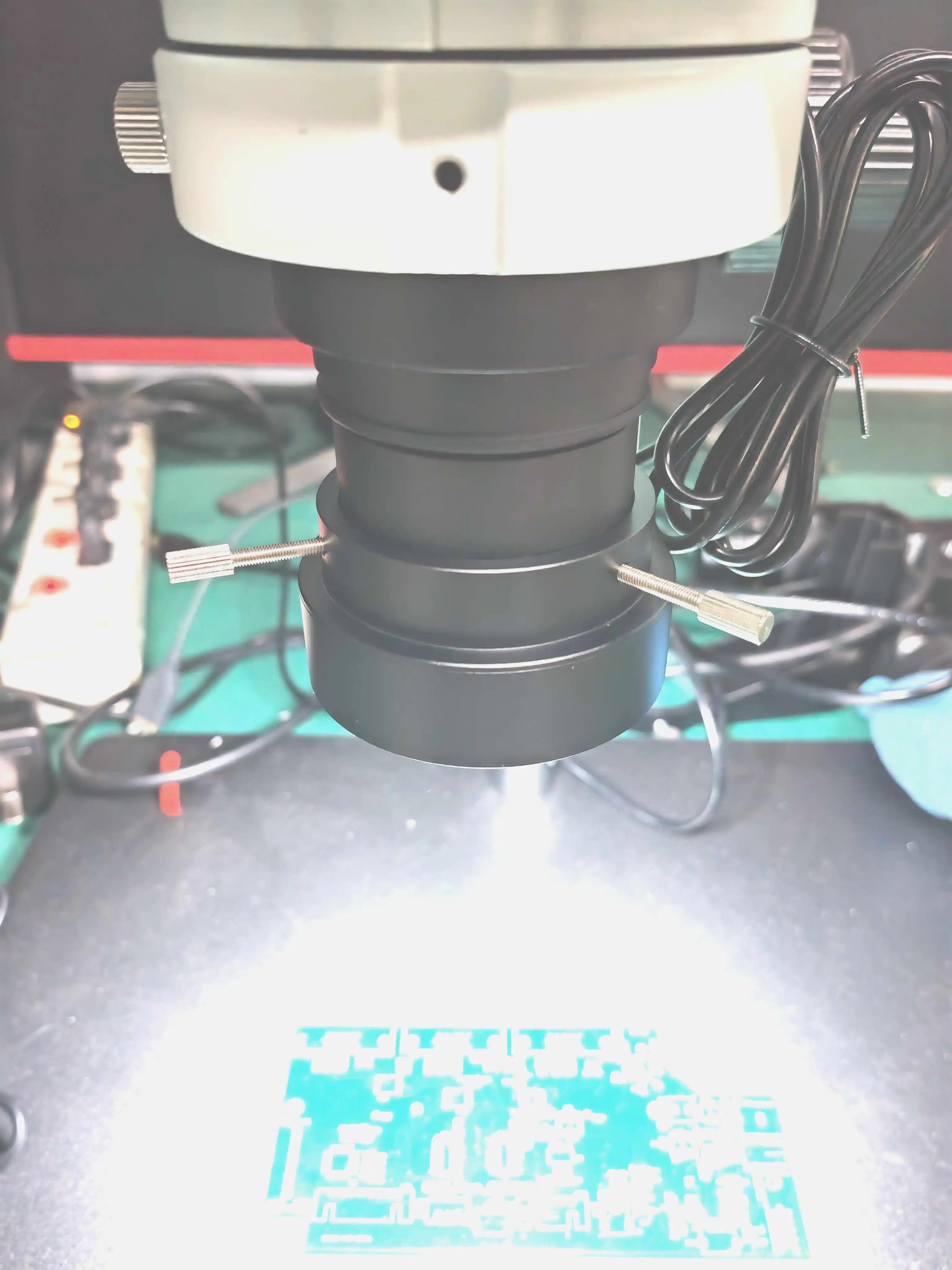 산업 스테레오 카메라 현미경 바로우 렌즈용 LED 링 라이트 일루미네이터, 조정 가능한 램프, 화이트, 레드, 옐로우, 블루, 그린, 10W 96