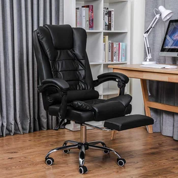 Office Chair PU Leather Gaming Chair Desk Chair High Back 135° Reclining Adjustable Height Rotating Lift Chair with Footrest
