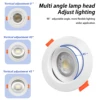 4pcs Recessed LED Spot Llight Dial Swich CCT Downlight 3 Color Adjusted AC100-240V 3000K/4000K/6500K Ceiling Indoor Lighting 6