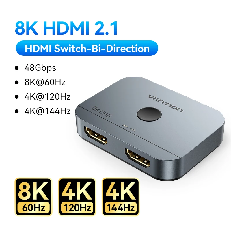 Vention 8K UHD Bi-Directional HDMI Switcher/Splitter
