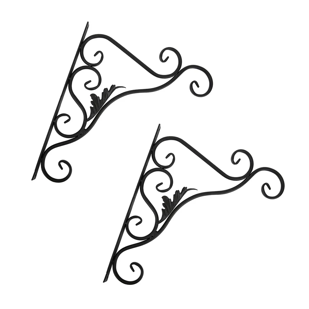 

Pack of 2 Hanging Basket Brackets Wall Mount Garden Lawn Backyard Plant Flower Hanger Decoration Light Animal Feeder