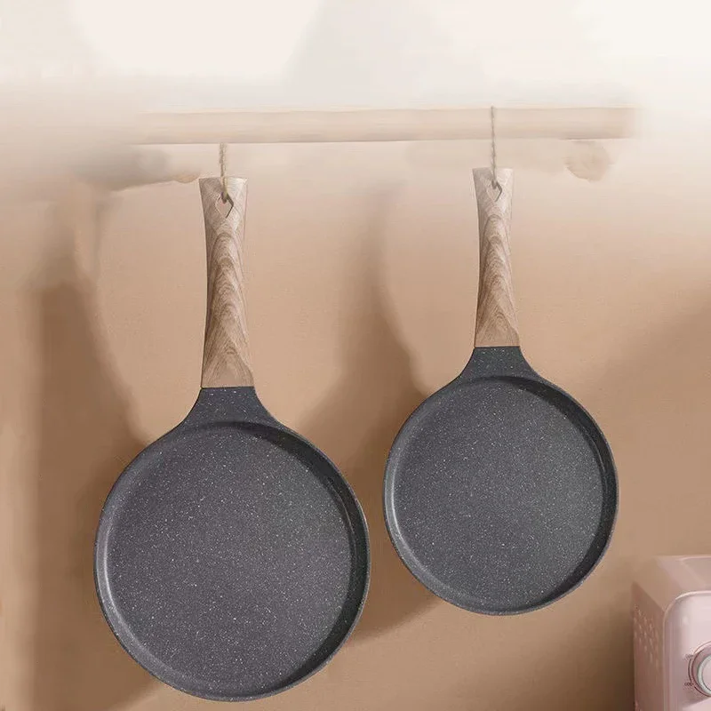 Crepe Pan Pancake Nonstick Frying Pans Wooden Handle Omelet Cooking Breakfast Pizza Steak Fried Cooker Crepe Kitchen Accessories